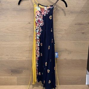 NWT Navy Floral Spaghetti Strap Dress